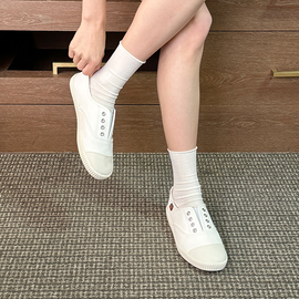 [GIRLS GOOB] Women's Casual Comfort Sneakers, Classic Fashion Shoes, Flats Fabric + Band - Made in KOREA